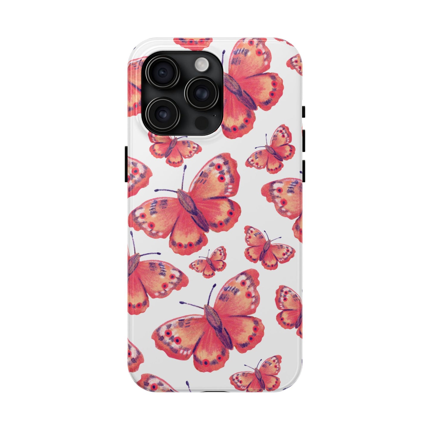 Coral Butterfly iPhone Case – Slim, Protective Design with Bold Watercolor Print