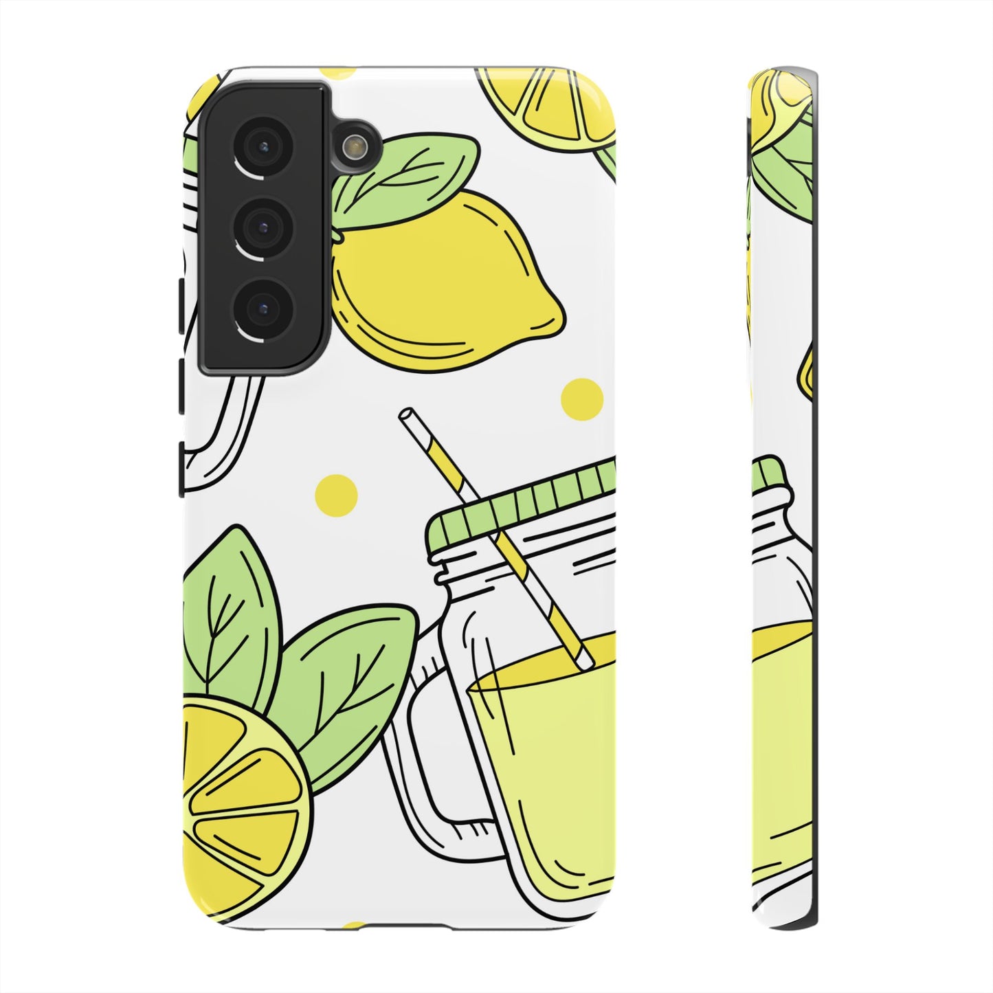 Lemonade Love Tough Samsung Galaxy Case – Fun Lemon Mason Jar Design, Dual-Layer Protection