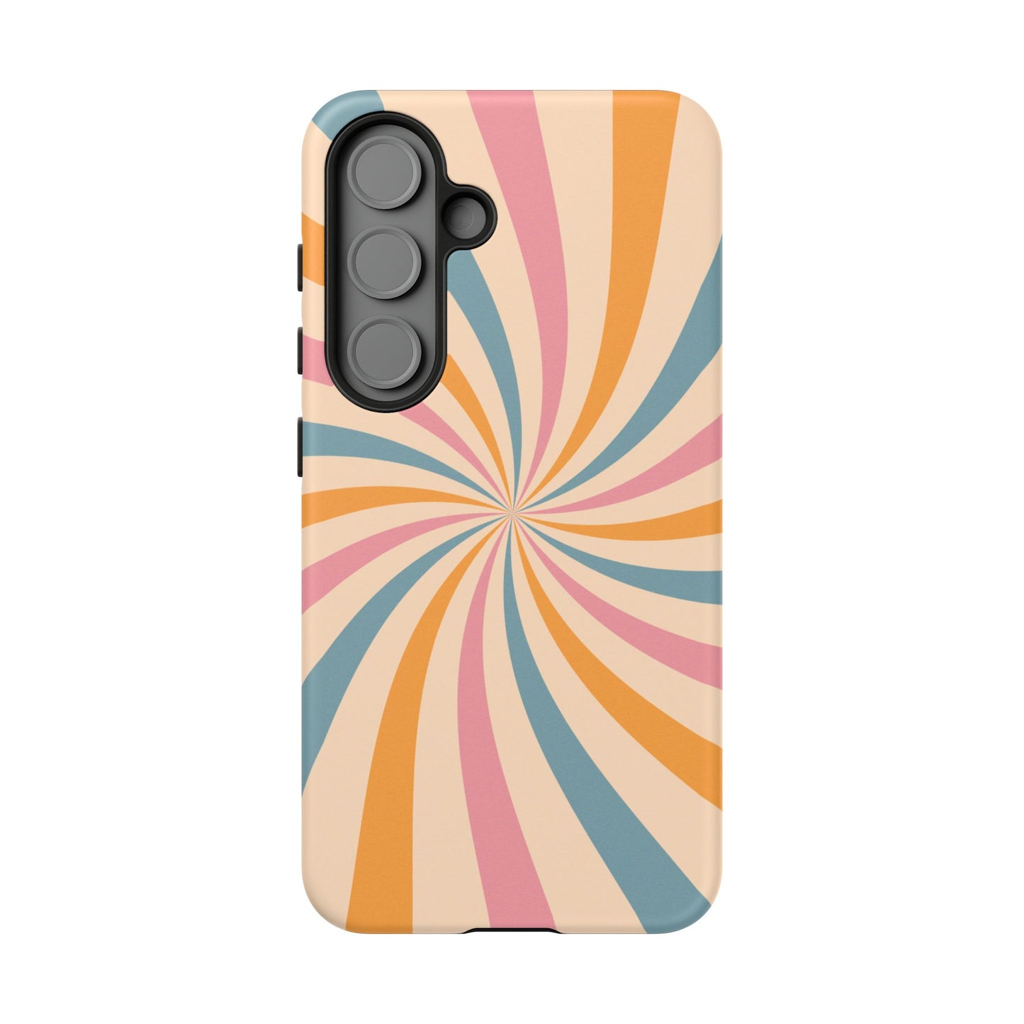 Retro Swirl Pattern Samsung Galaxy Case – Bold 70s Vibe in Pink, Orange, and Teal