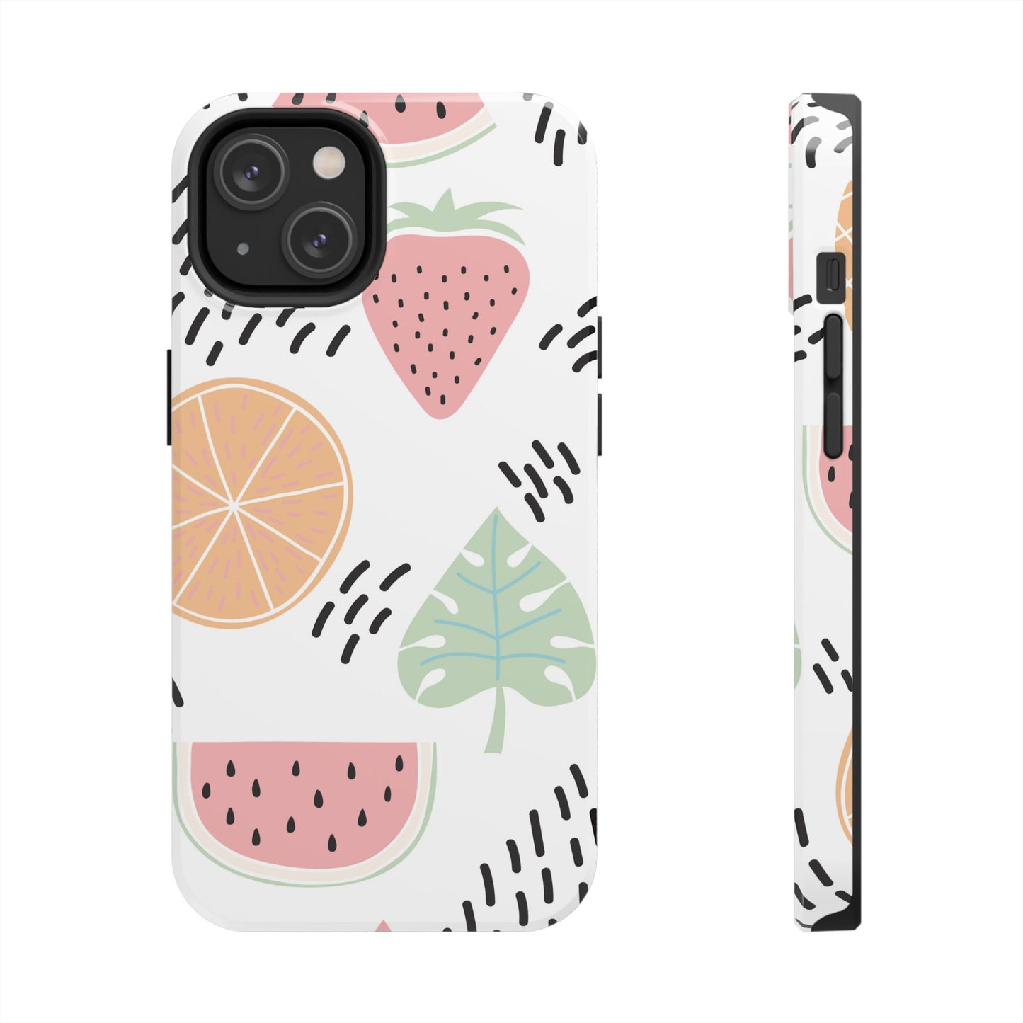 Tropical Fruit Fiesta Tough iPhone Case – Fun Watermelon, Pineapple, and Citrus Design - BOGO Cases
