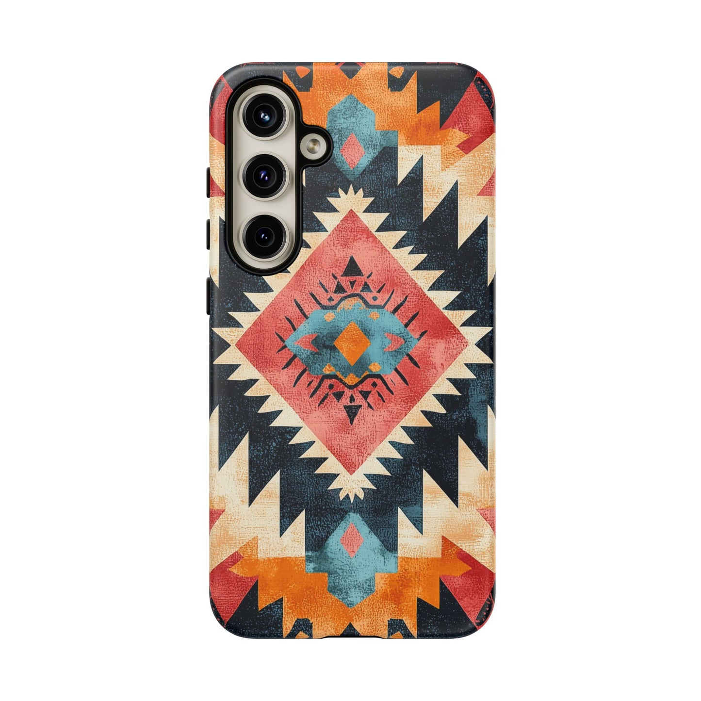 Bold Aztec Pattern Tough Samsung Galaxy Case – Vibrant Geometric Design, Dual-Layer Protection