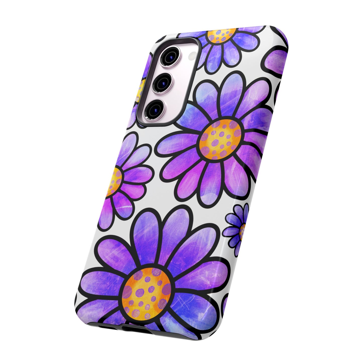 Purple Daisy Delight Samsung Galaxy Case – Slim Profile, Glossy Finish