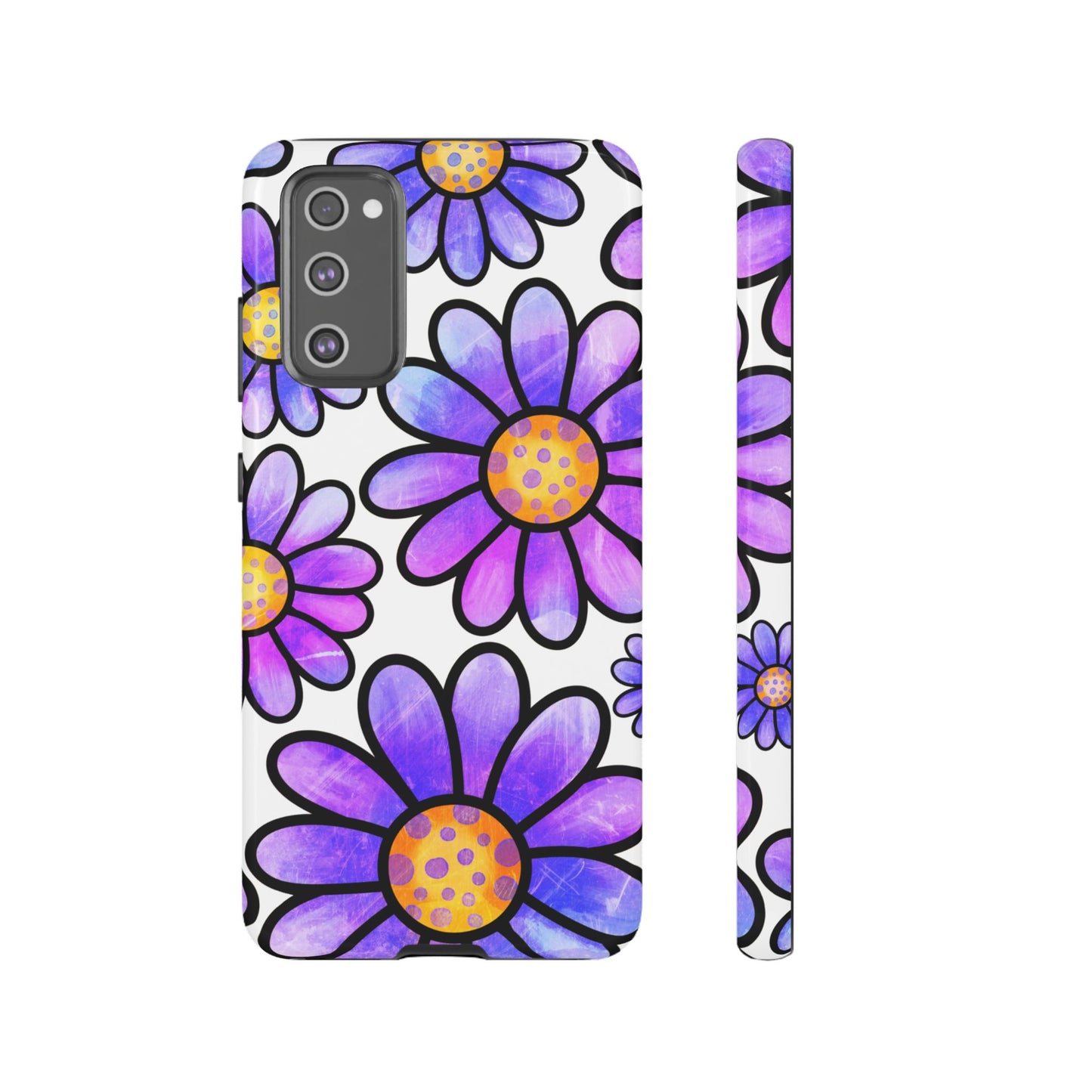 Purple Daisy Delight Samsung Galaxy Case – Slim Profile, Glossy Finish