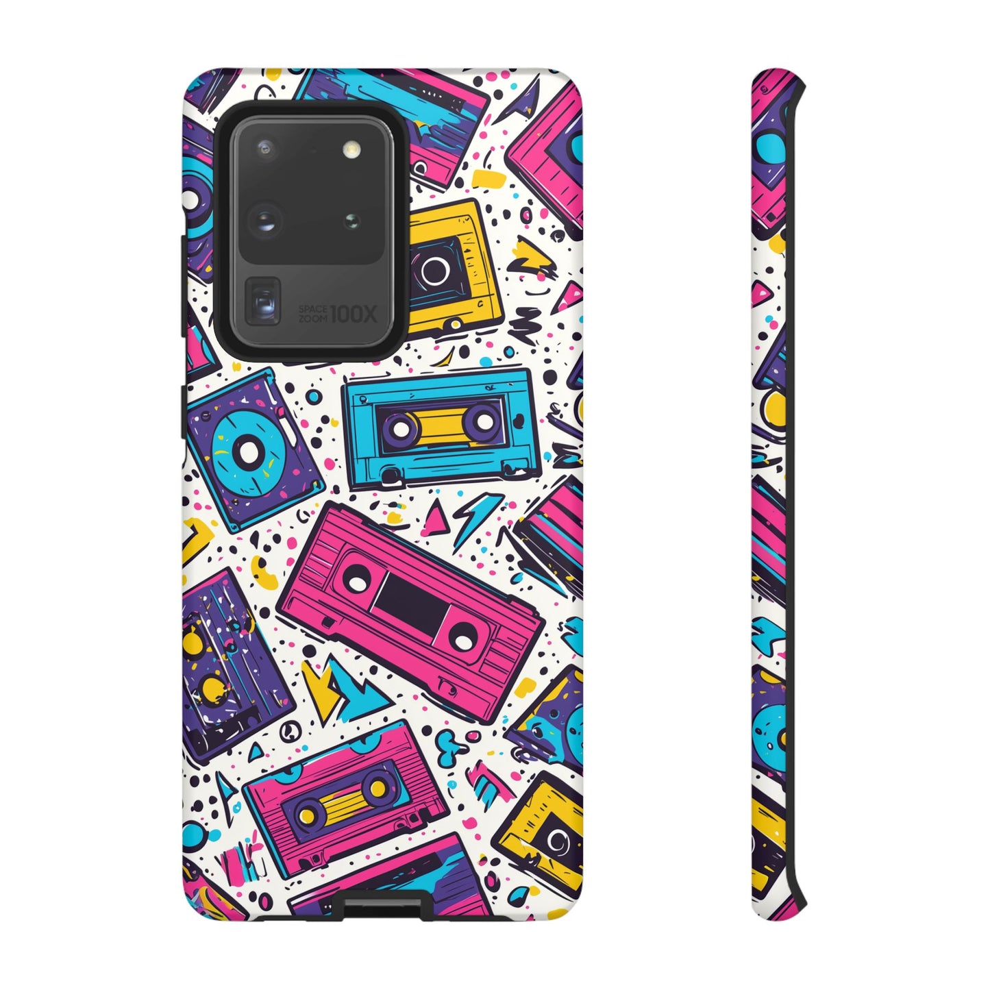 Retro Cassette Vibes Tough Samsung Galaxy  Case – Bold 80s Tape Design, Shockproof Protection