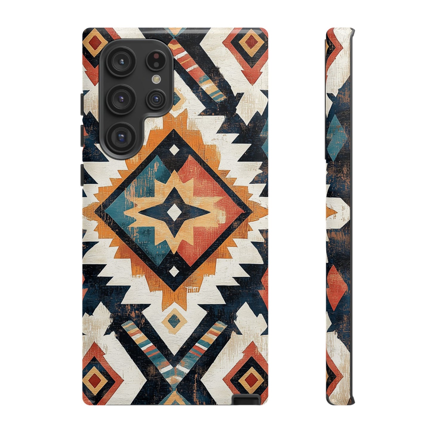 Vintage Southwestern Diamond Tough Samsung Galaxy Case – Rustic Tribal Design, Dual-Layer Protection