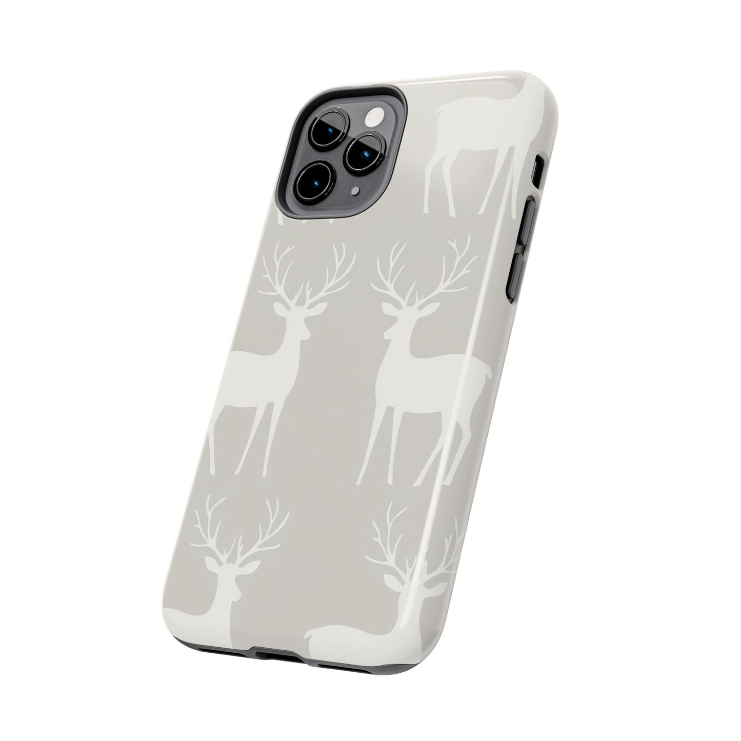 Elegant White Reindeer Pattern – iPhone Series Case