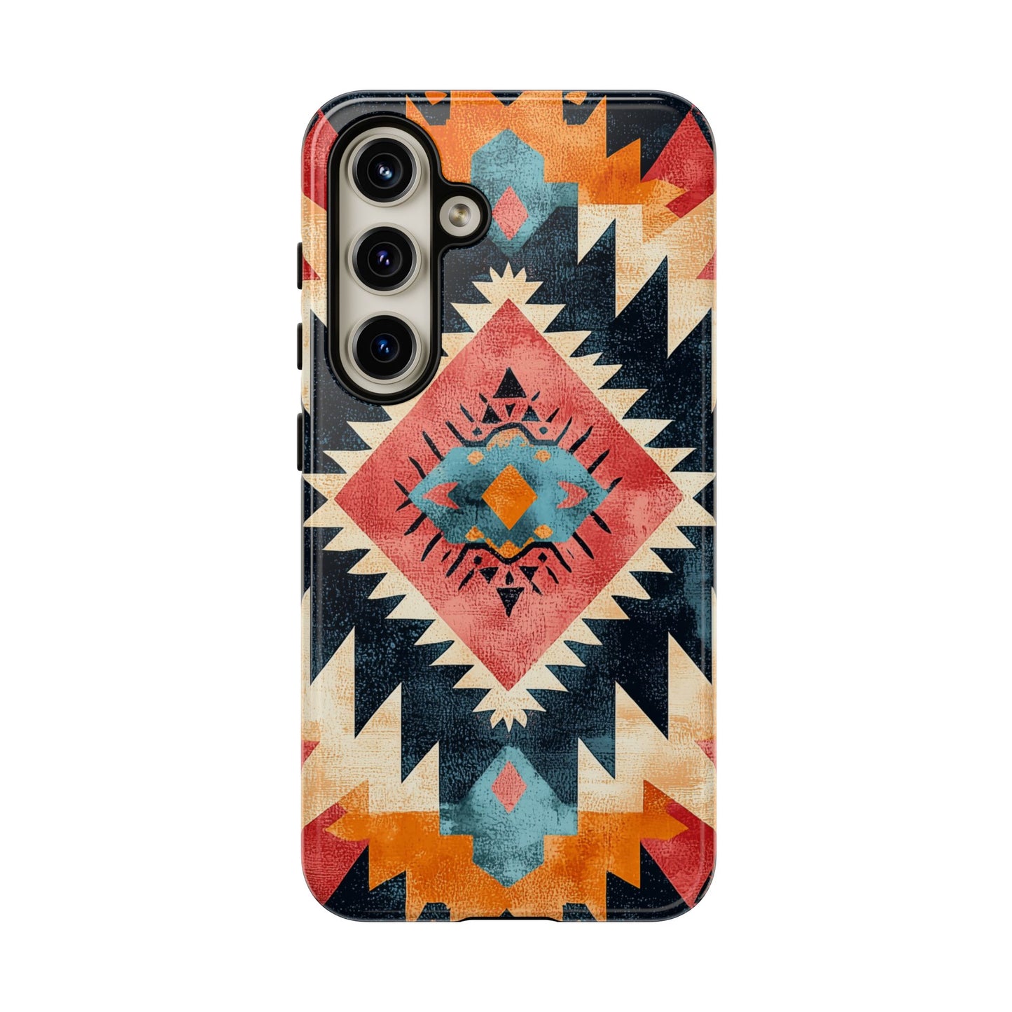 Bold Aztec Pattern Tough Samsung Galaxy Case – Vibrant Geometric Design, Dual-Layer Protection