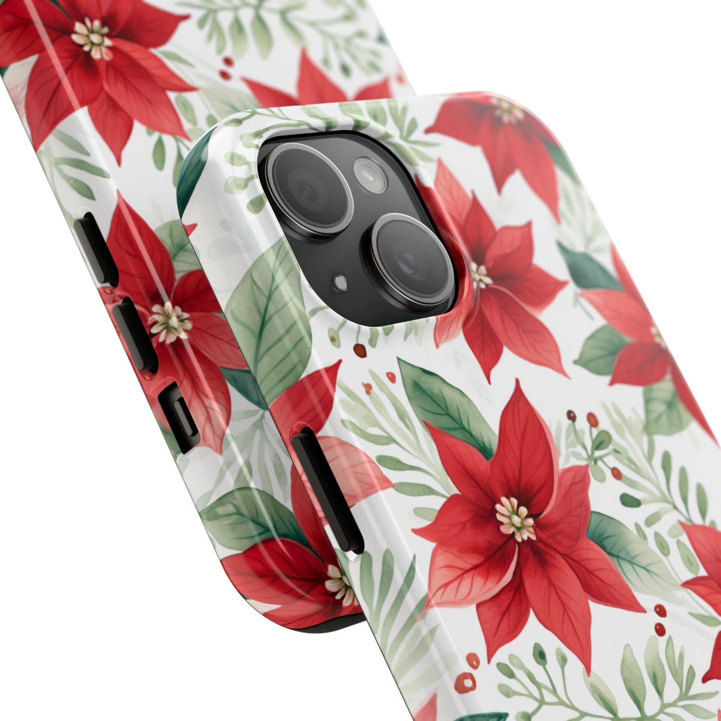 Festive Poinsettia Holiday Pattern – iPhone Series Case