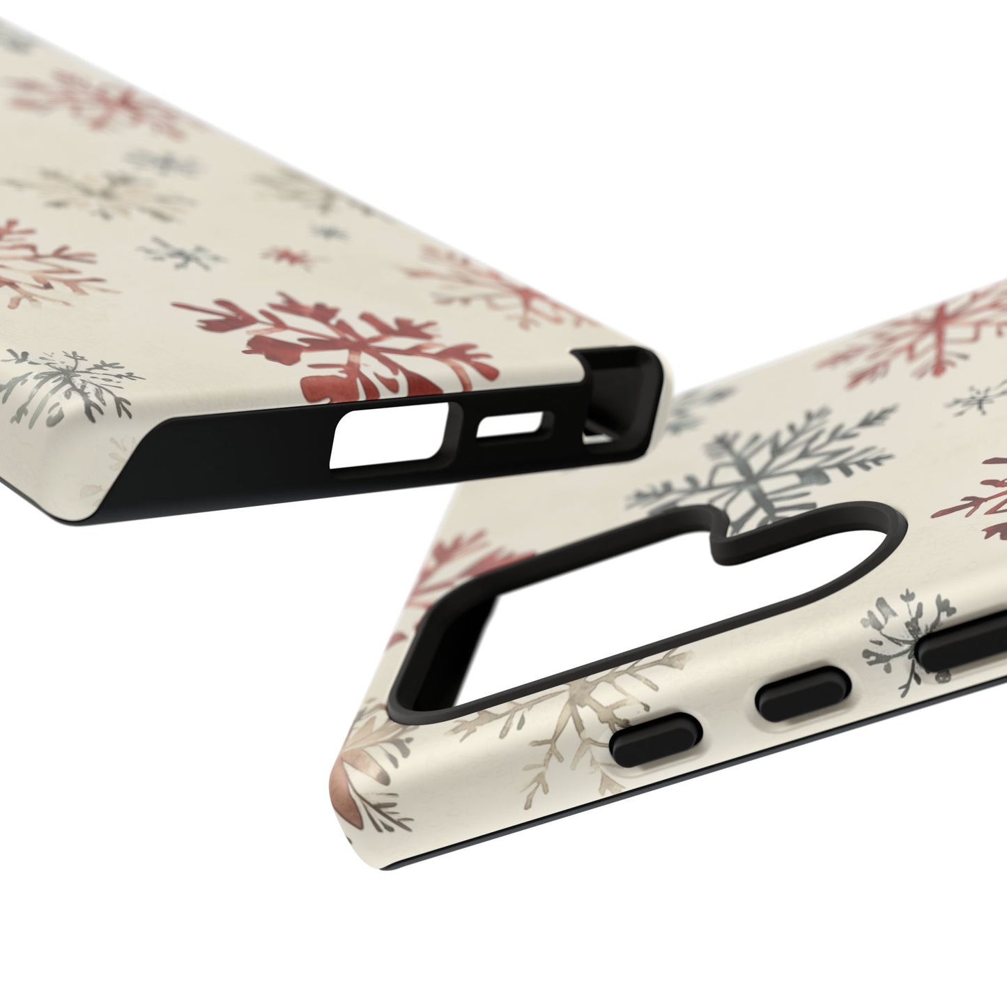 Vintage Red and Gray Snowflake Pattern – Samsung Galaxy Series Case