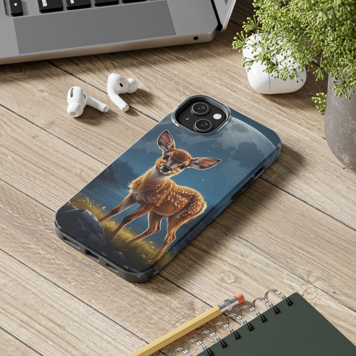 iPhone Case – Enchanted Fawn Under the Moonlit Sky