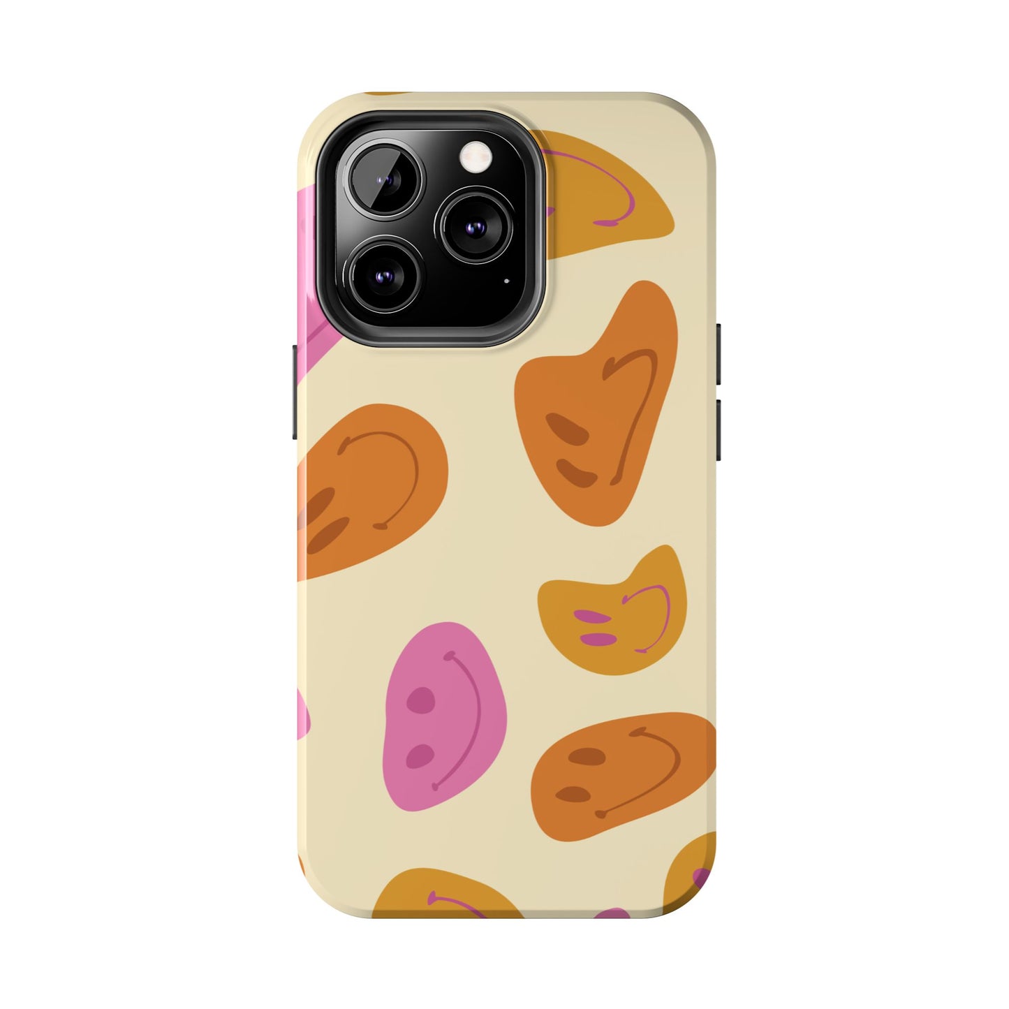 Retro Smiley Faces iPhone Case – Shockproof, Matte Finish, Dual-Layer Protection