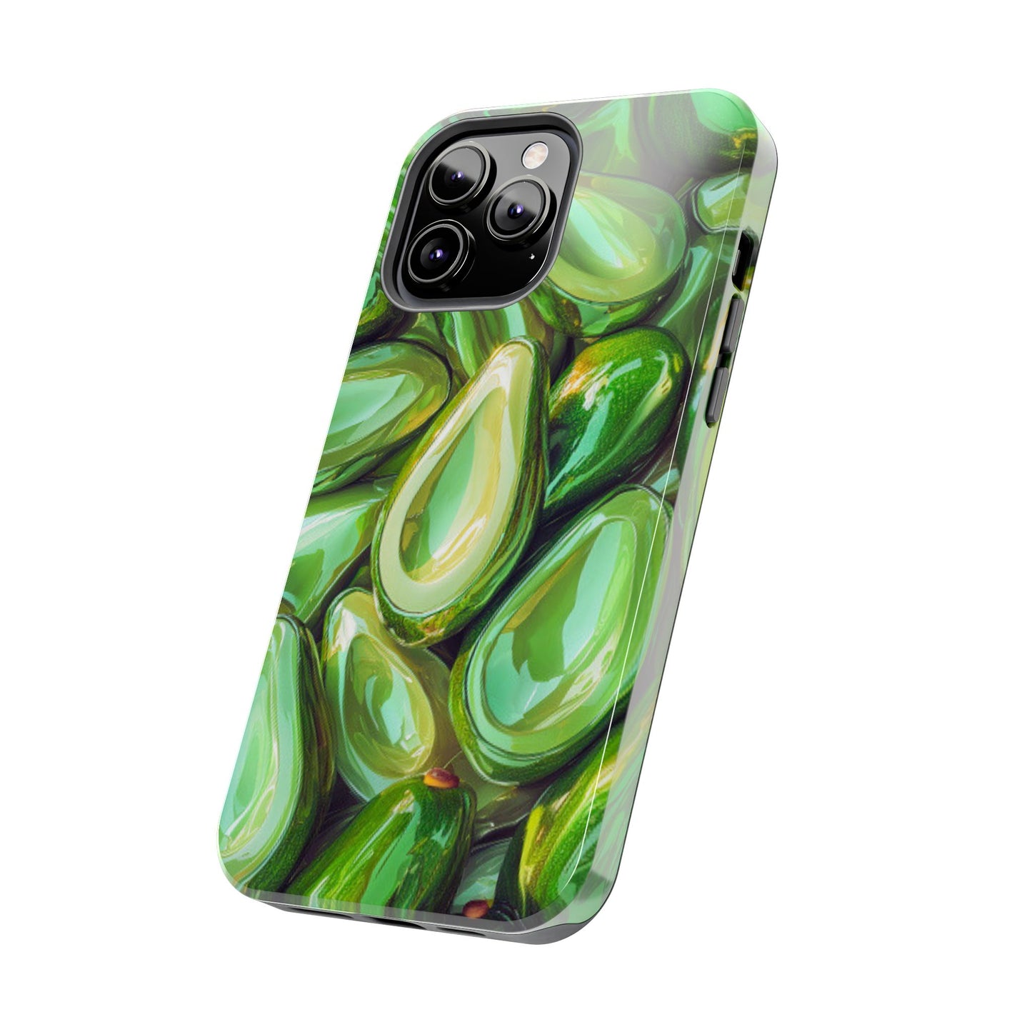 Glossy Avocado iPhone Case – Sleek Green 3D Fruit Design, Durable and Stylish - BOGO Cases