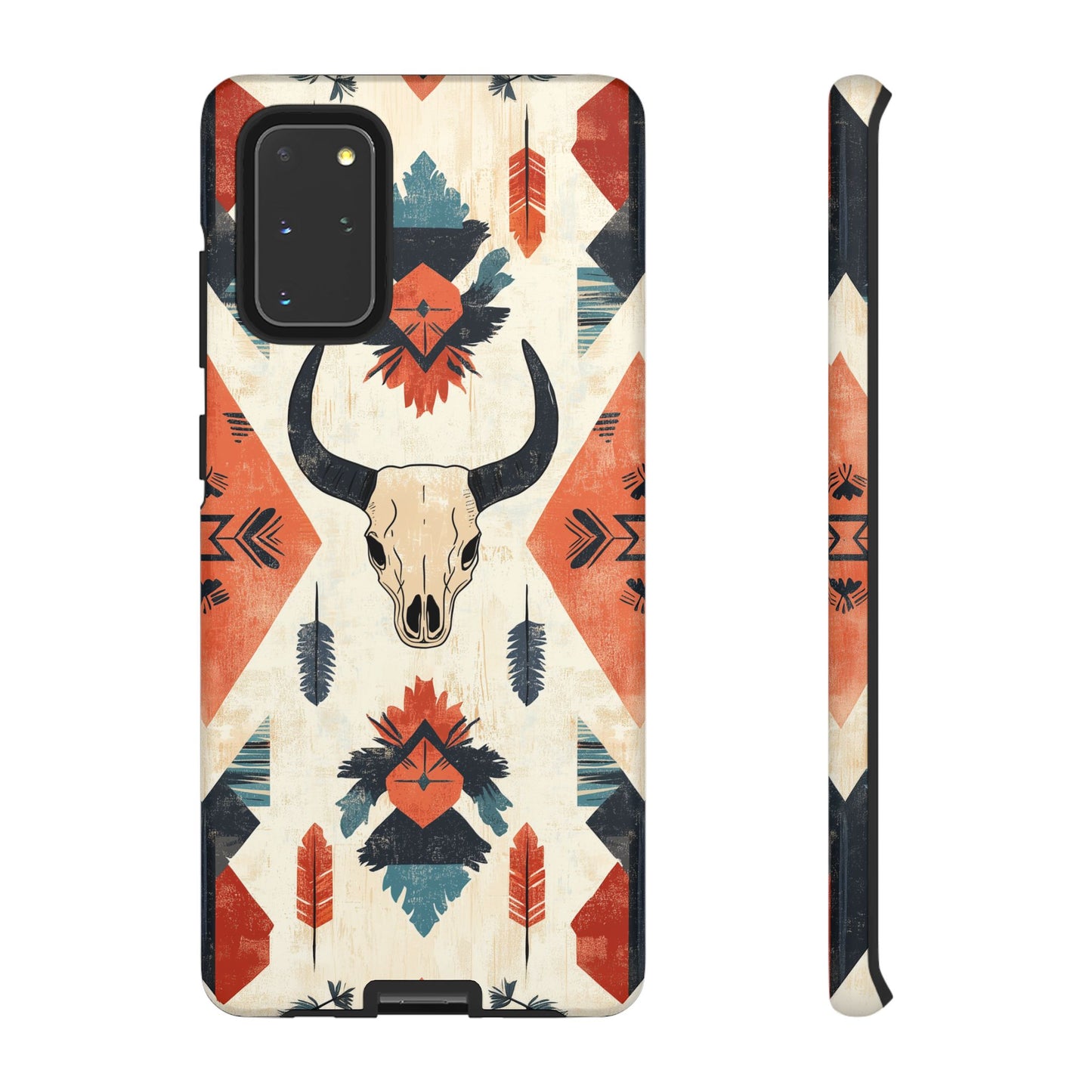 Southwestern Boho Skull Tough Samsung Galaxy Case – Durable Matte Finish, Dual-Layer Protection