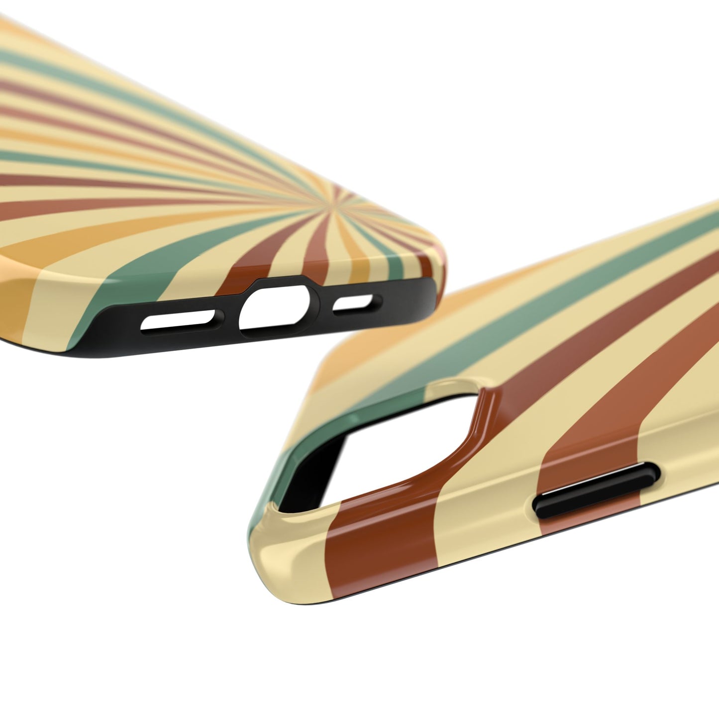 Earthy Retro Swirl iPhone Case – Dual-Layer Protection with 70s-Inspired Earth Tones