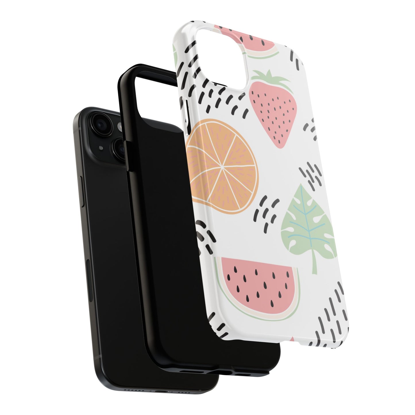 Tropical Fruit Fiesta Tough iPhone Case – Fun Watermelon, Pineapple, and Citrus Design - BOGO Cases