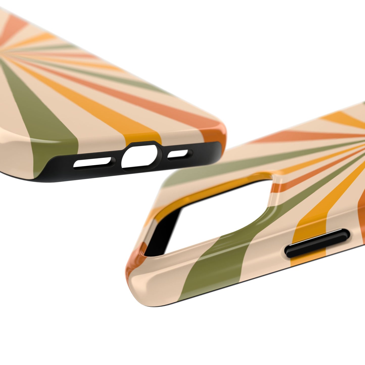 Retro Sunburst iPhone Case – Bold Geometric Design, Durable Shockproof Protection