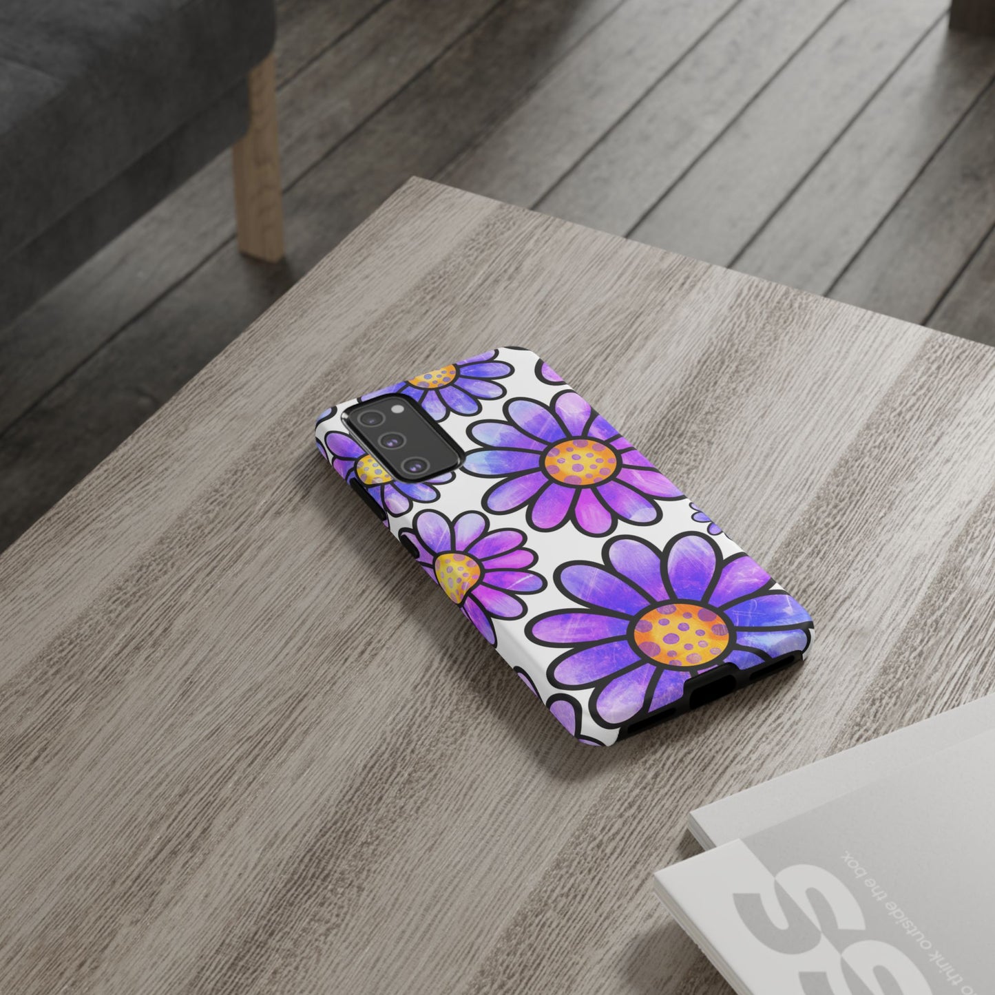 Purple Daisy Delight Samsung Galaxy Case – Slim Profile, Glossy Finish