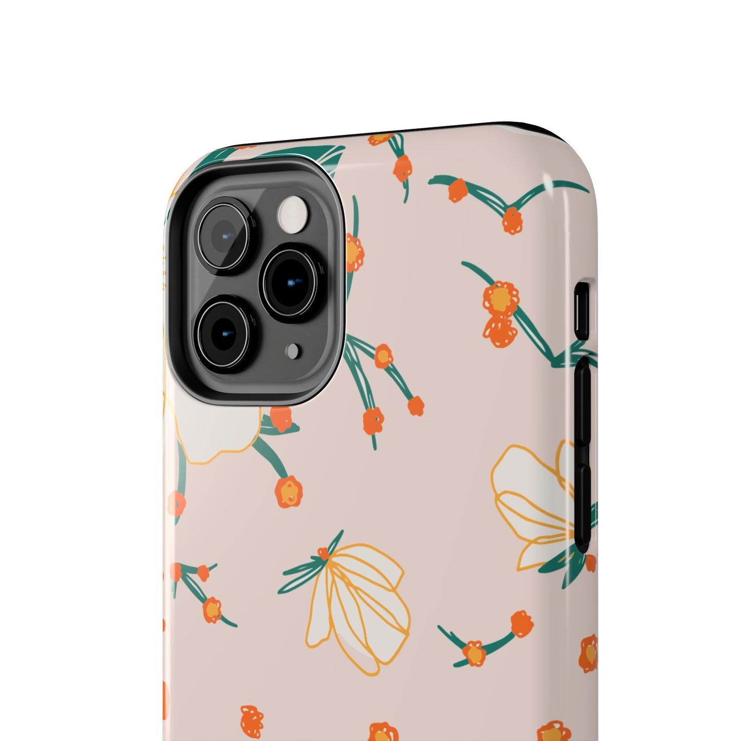 Elegant Magnolia Blossom Tough iPhone Case – Soft Blush Background, Shock - Resistant Design - BOGO Cases