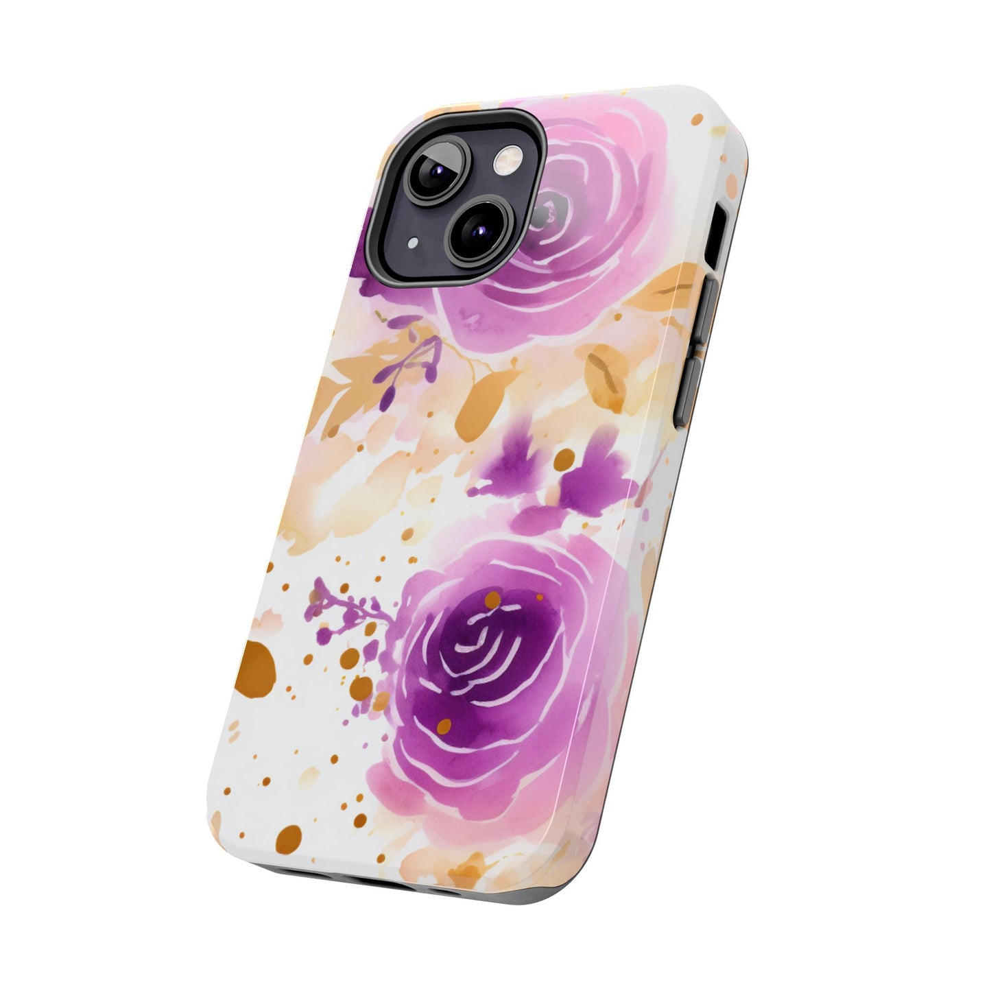 Soft Purple & Gold Floral Splash - iPhone Series Case