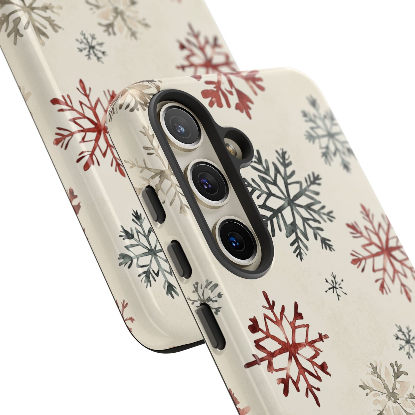 Vintage Red and Gray Snowflake Pattern – Samsung Galaxy Series Case