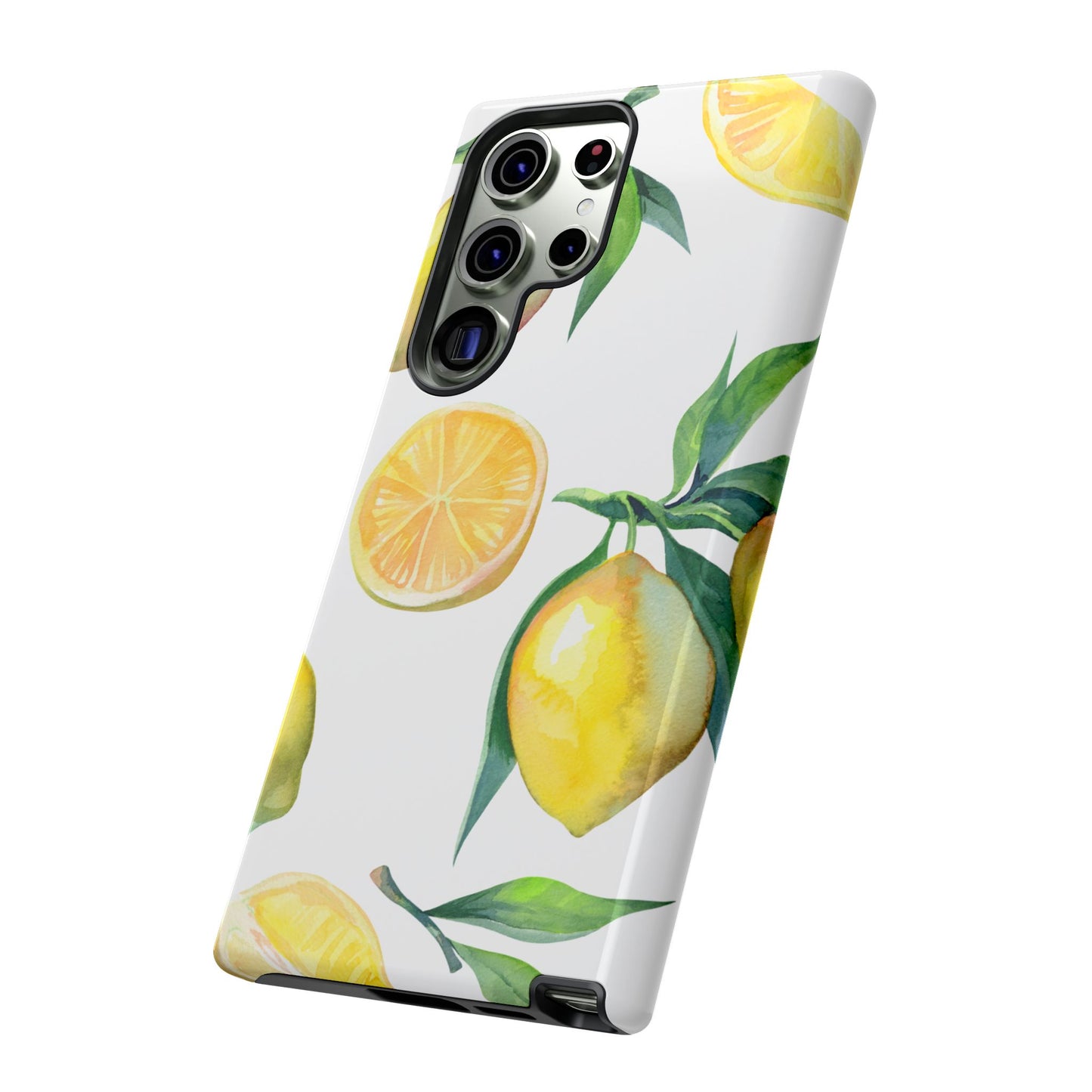 Lemon Grove Watercolor Tough Samsung Galaxy  Case – Fresh Citrus Design, Dual-Layer Protection