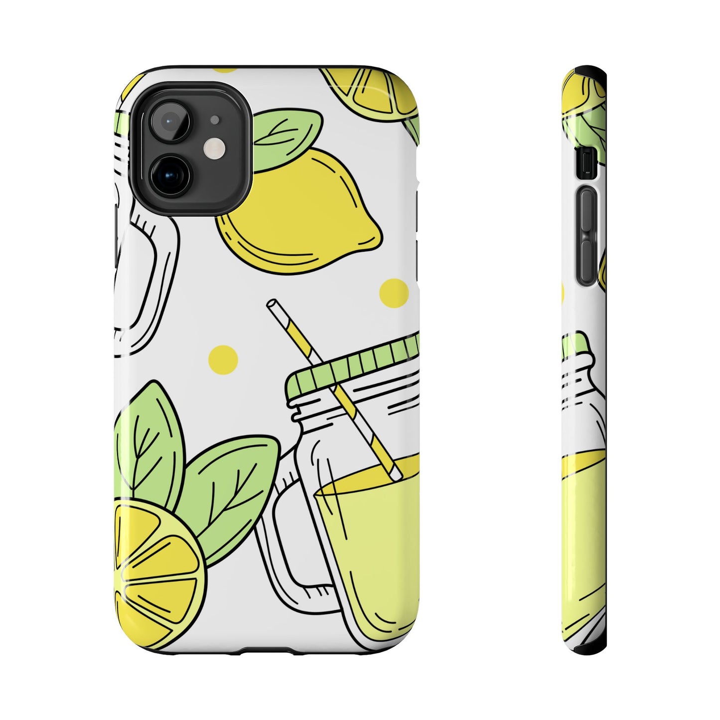 Lemonade Love Tough iPhone Case – Fun Lemon Mason Jar Design, Dual - Layer Protection - BOGO Cases