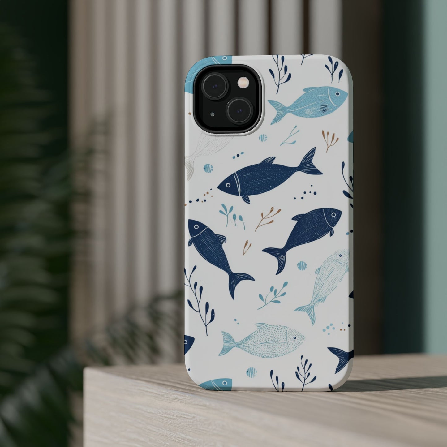 Oceanic Blue Fish Pattern - MagSafe iPhone Series Case