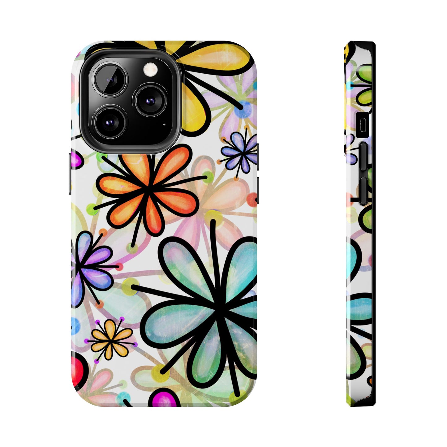 Retro Floral Pop iPhone Case – Ultra-Slim Design, High-Gloss Finish