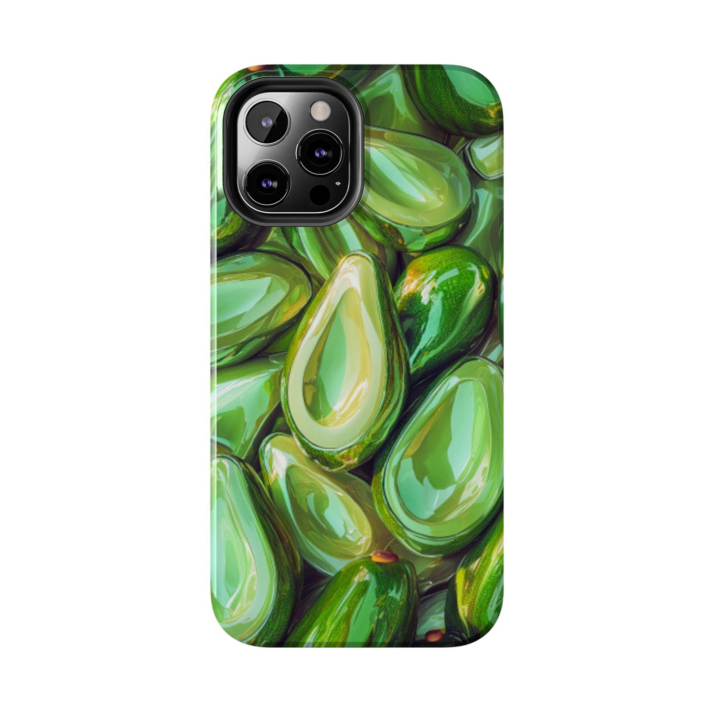 Glossy Avocado iPhone Case – Sleek Green 3D Fruit Design, Durable and Stylish - BOGO Cases