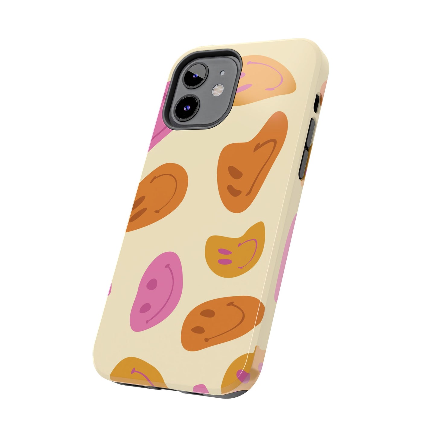 Retro Smiley Faces iPhone Case – Shockproof, Matte Finish, Dual-Layer Protection