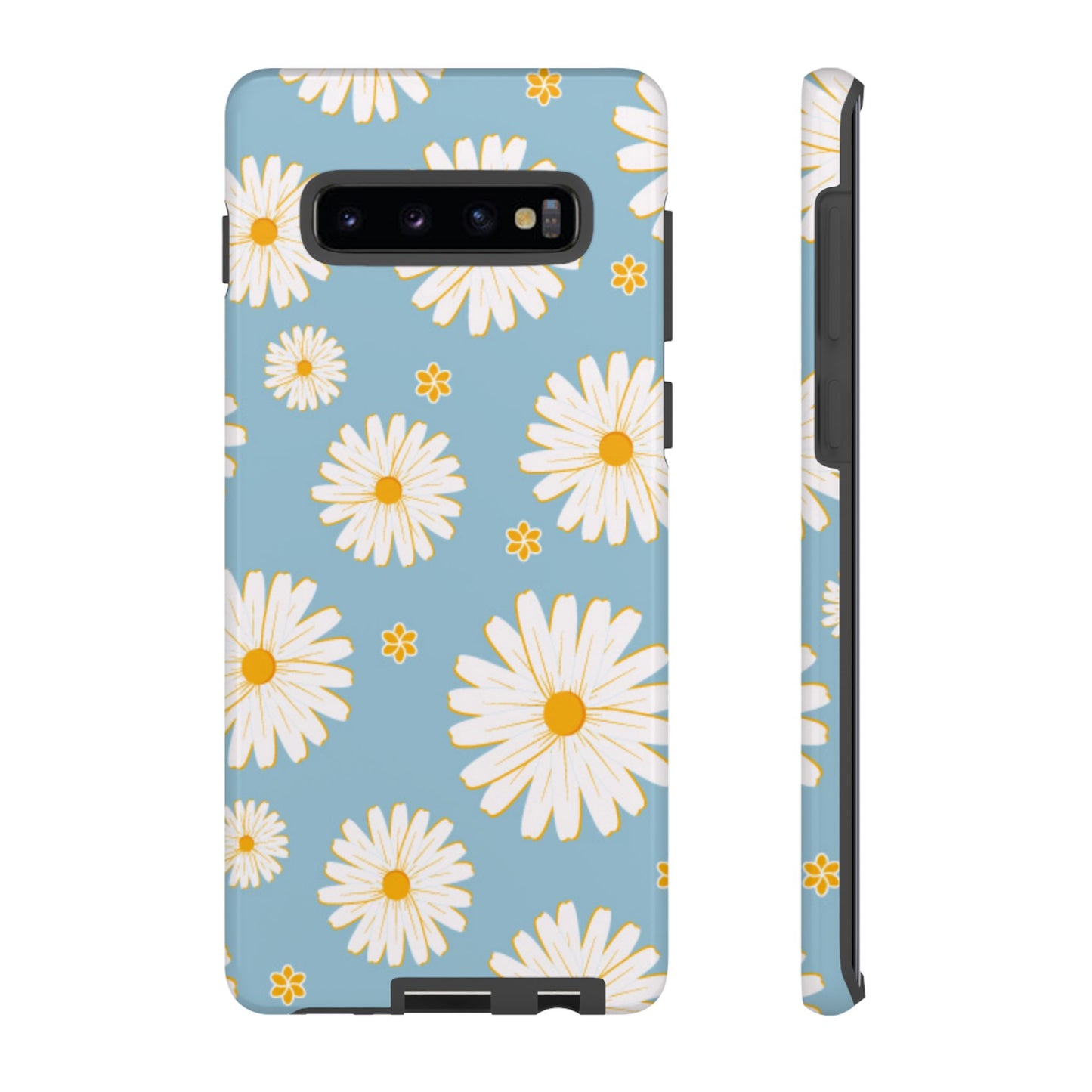 Bright Daisy Samsung Galaxy Case – Light Blue Background, Shockproof and Slim Design