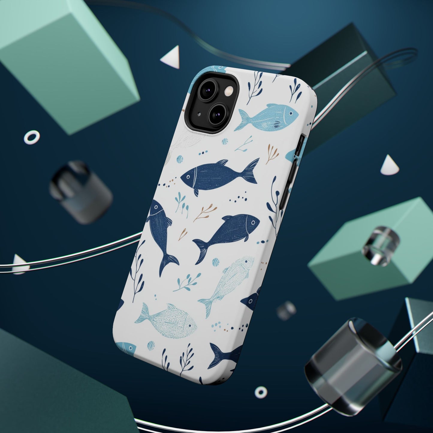 Oceanic Blue Fish Pattern - MagSafe iPhone Series Case