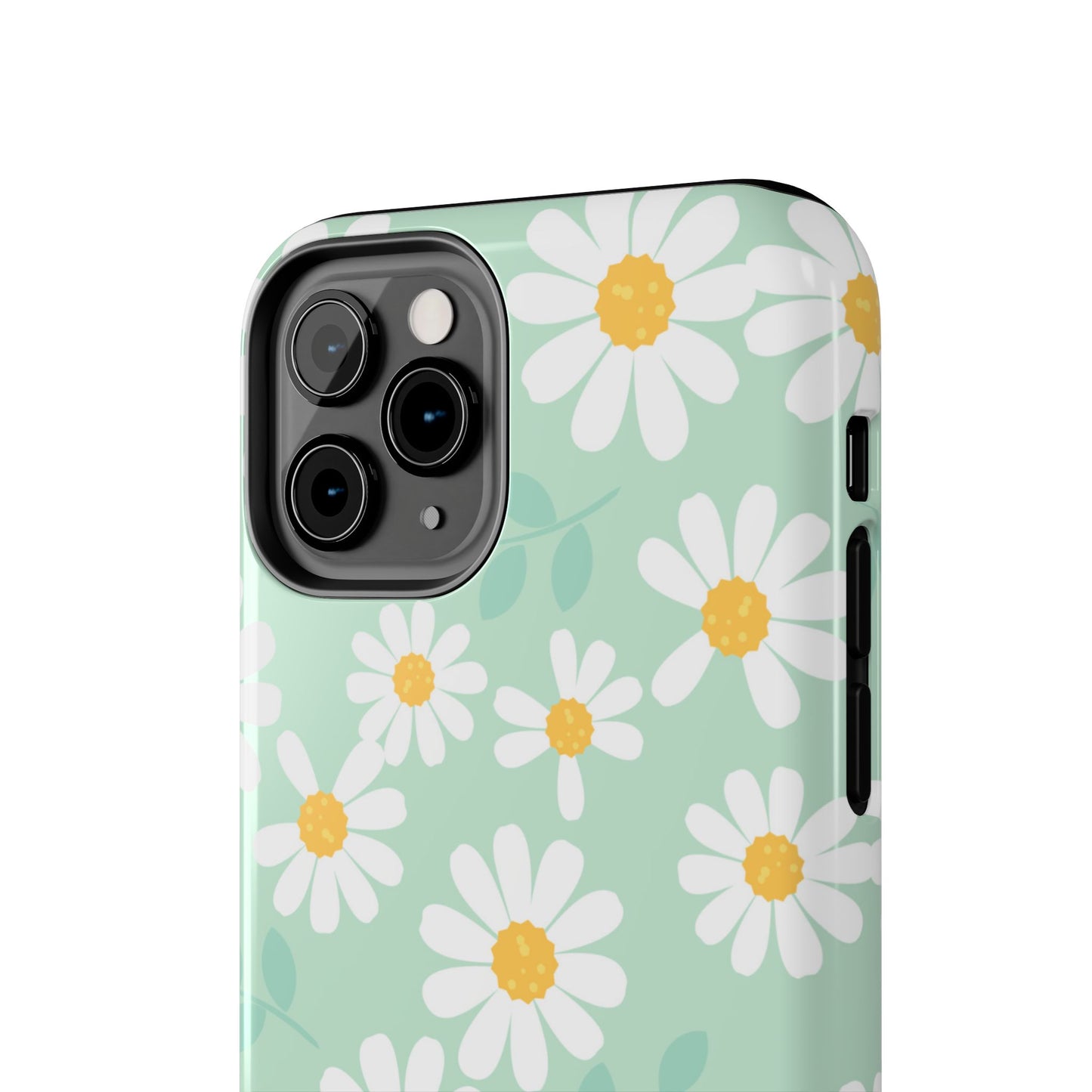 Pastel Daisy iPhone Case – Soft Mint Green Floral Design, Slim and Durable - BOGO Cases