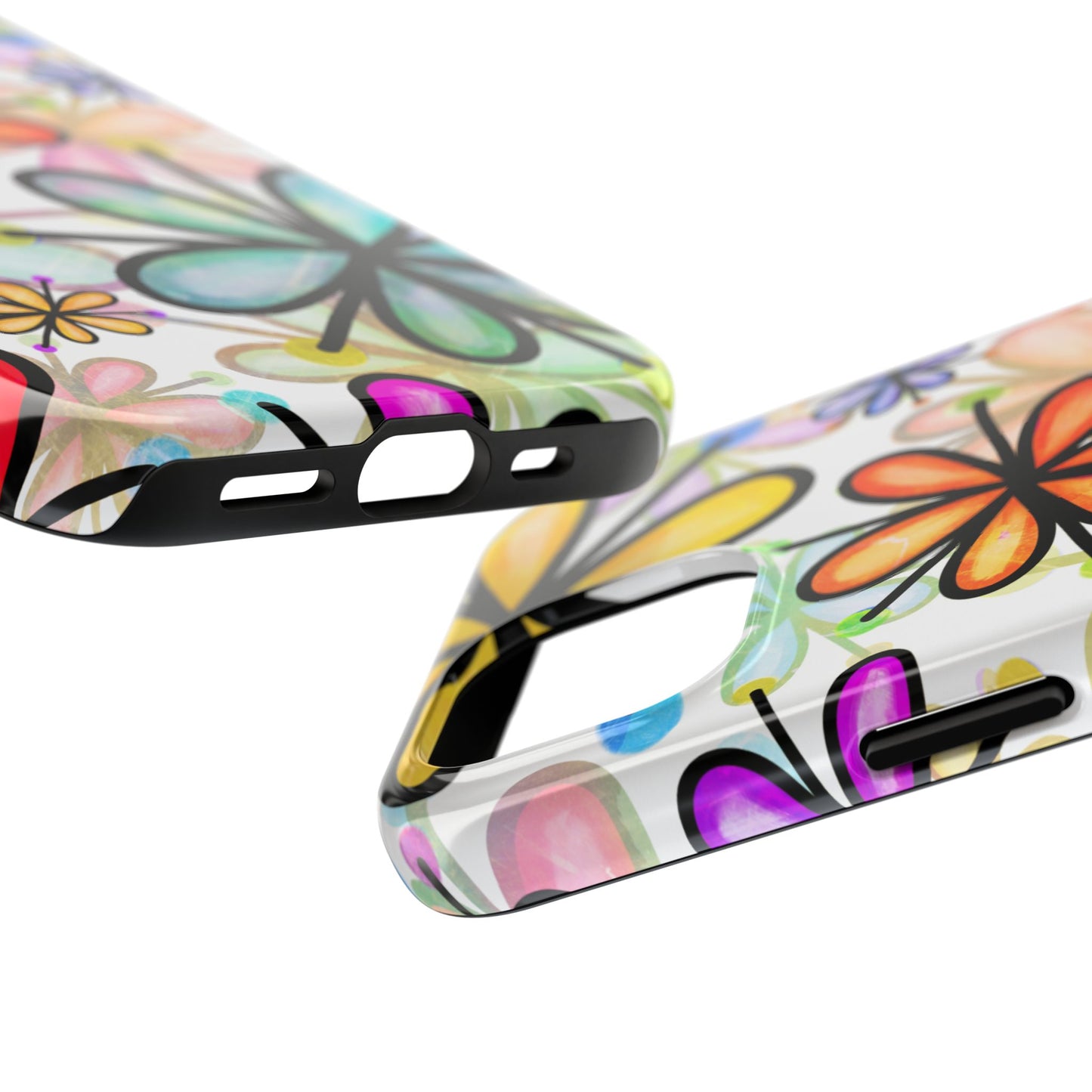Retro Floral Pop iPhone Case – Ultra-Slim Design, High-Gloss Finish
