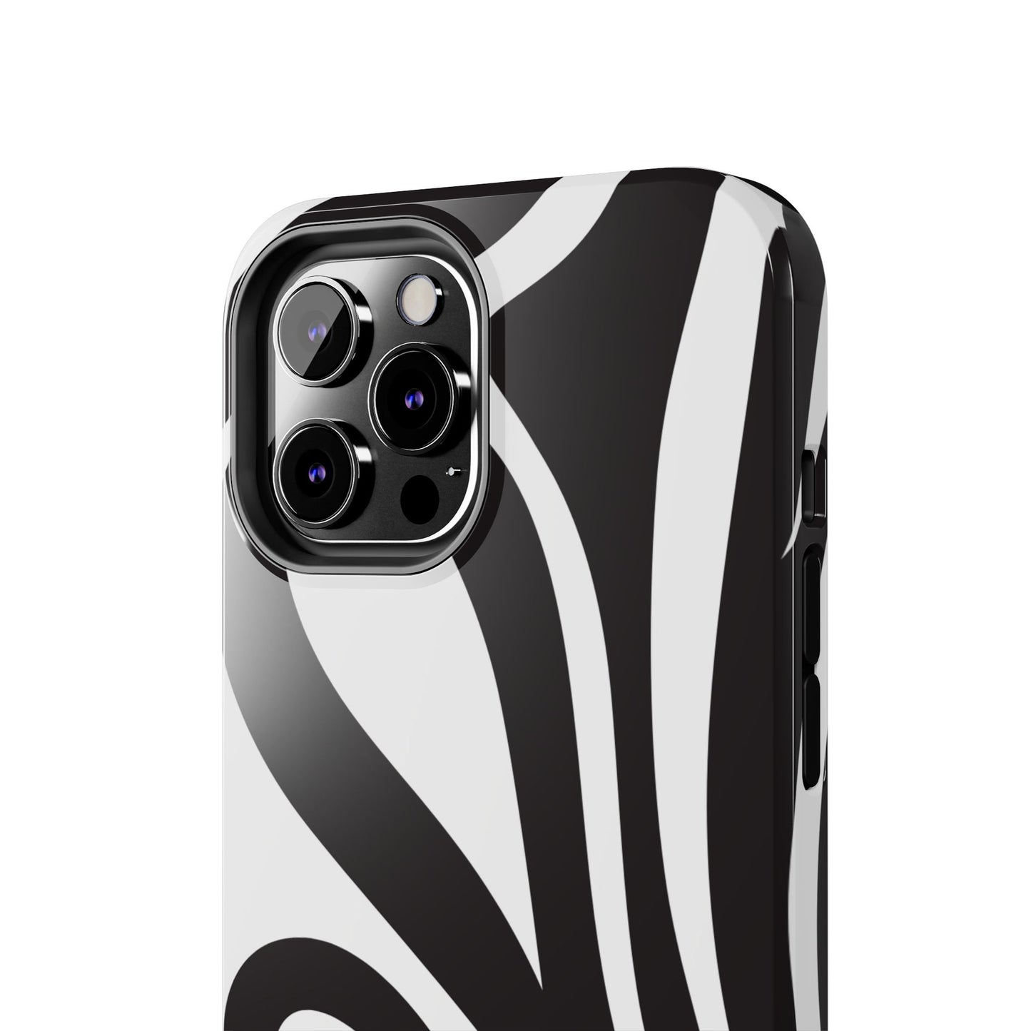 Modern Black and White Abstract Tough iPhone Case – Bold Graphic Pattern with Dual-Layer Protection