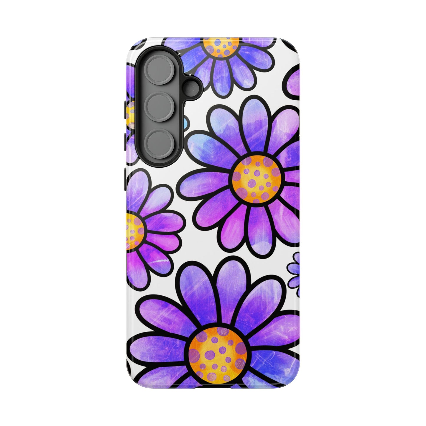 Purple Daisy Delight Samsung Galaxy Case – Slim Profile, Glossy Finish