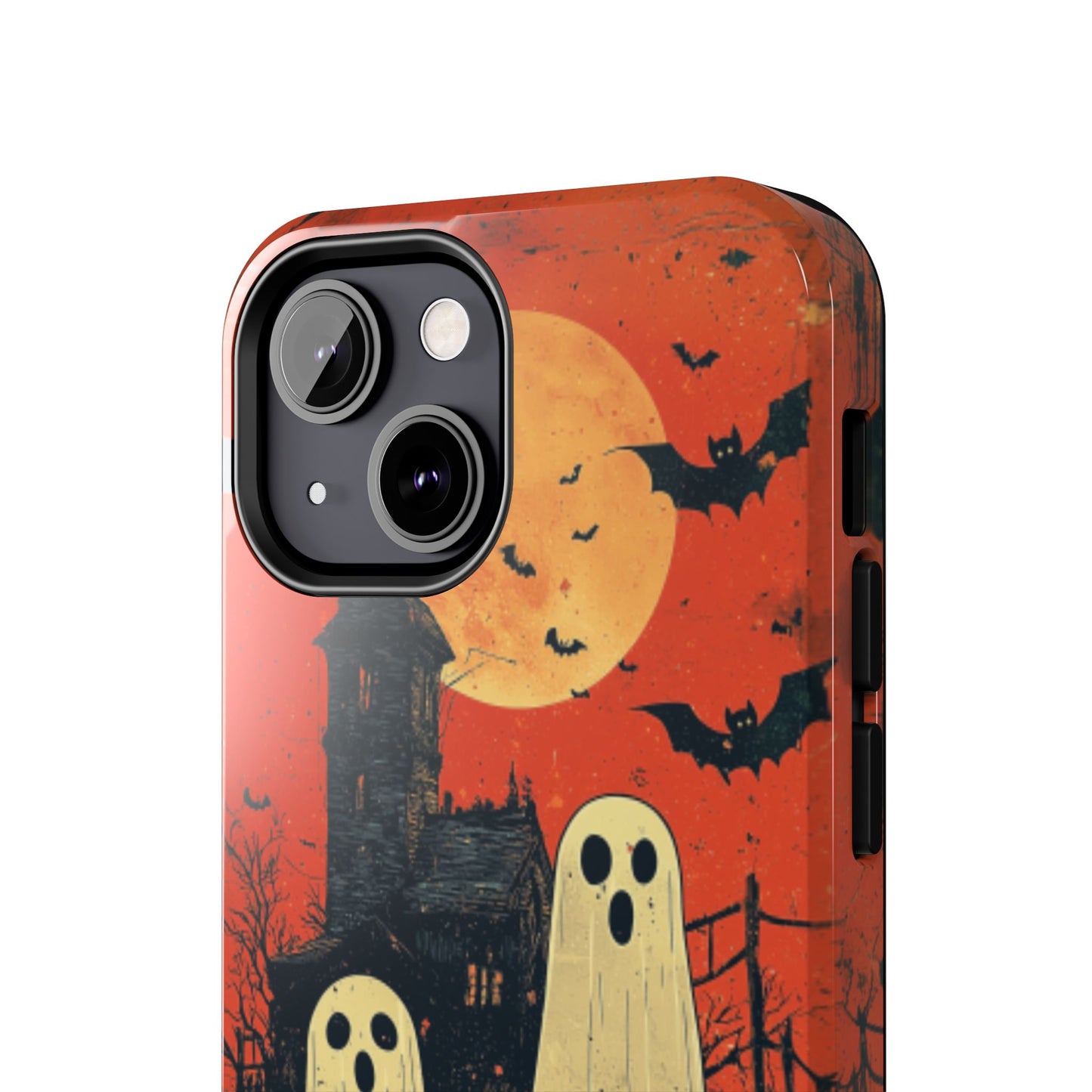 Haunted House & Ghosts iPhone Case – Spooky Halloween Full Moon Design