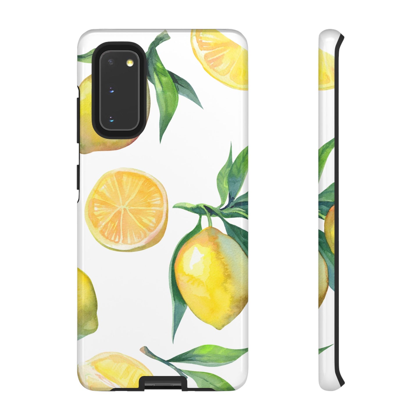 Lemon Grove Watercolor Tough Samsung Galaxy  Case – Fresh Citrus Design, Dual-Layer Protection