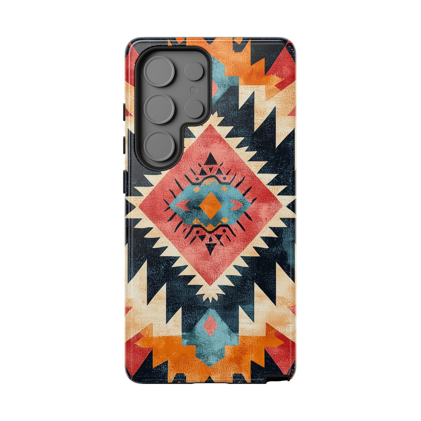 Bold Aztec Pattern Tough Samsung Galaxy Case – Vibrant Geometric Design, Dual-Layer Protection