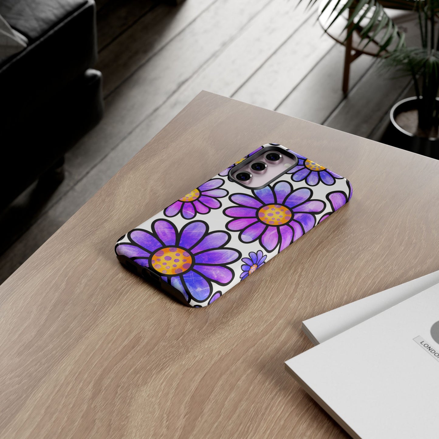 Purple Daisy Delight Samsung Galaxy Case – Slim Profile, Glossy Finish