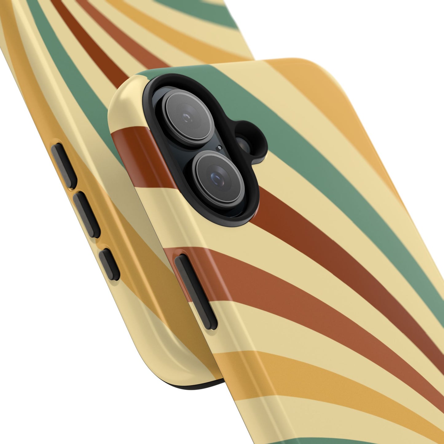 Earthy Retro Swirl iPhone Case – Dual-Layer Protection with 70s-Inspired Earth Tones