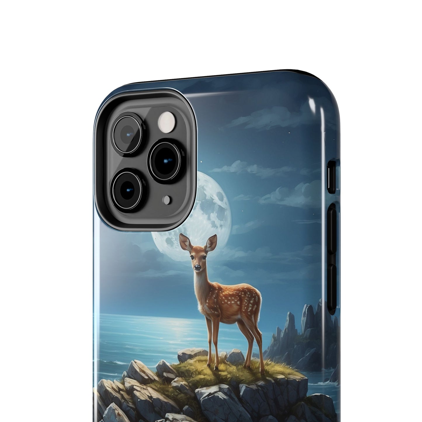 Enchanted Fawn Under the Moonlit Sky iPhone Case