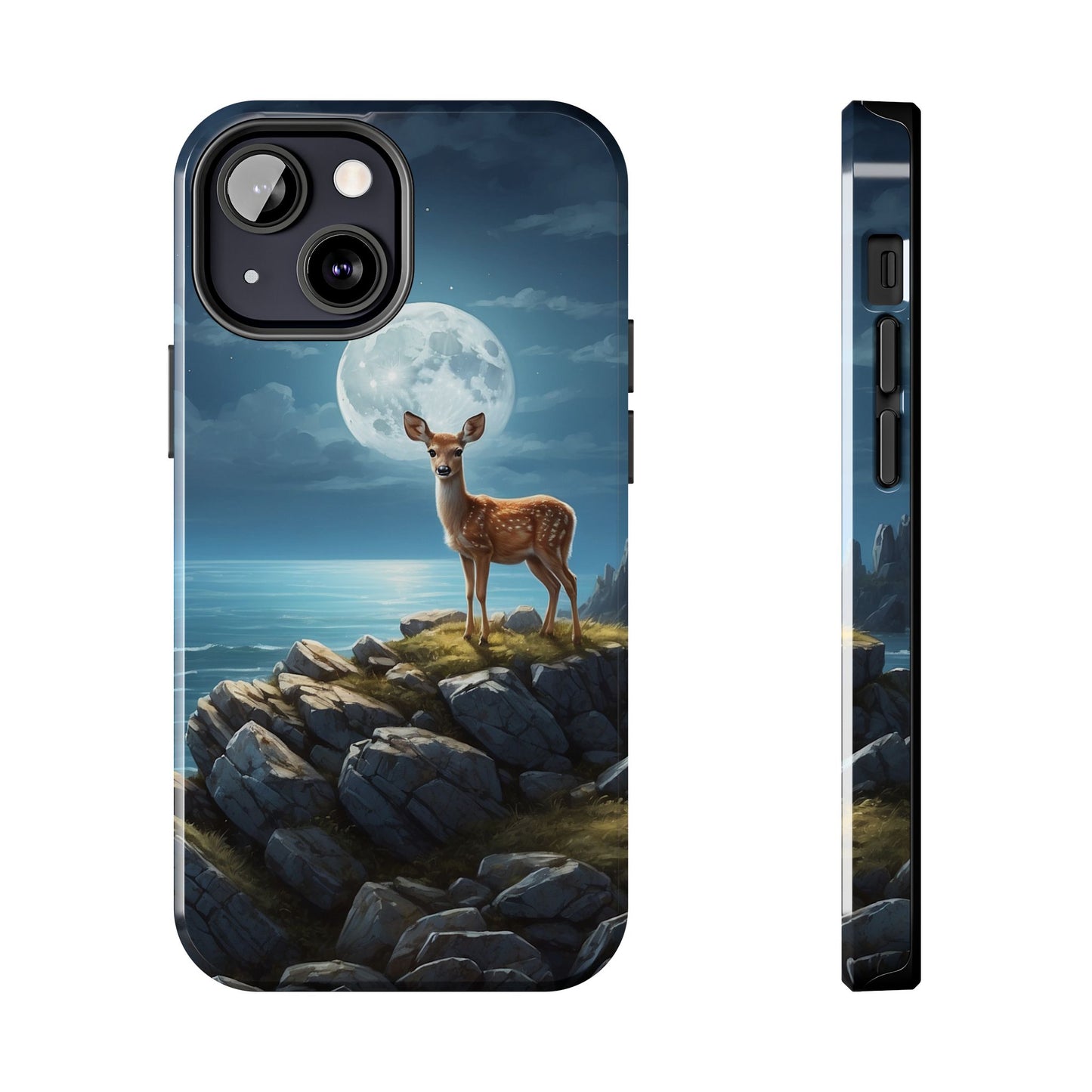 Enchanted Fawn Under the Moonlit Sky iPhone Case