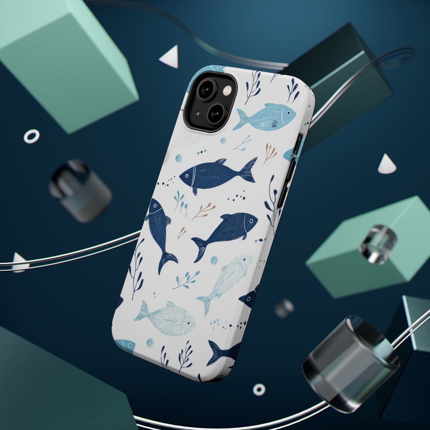 Oceanic Blue Fish Pattern - MagSafe iPhone Series Case