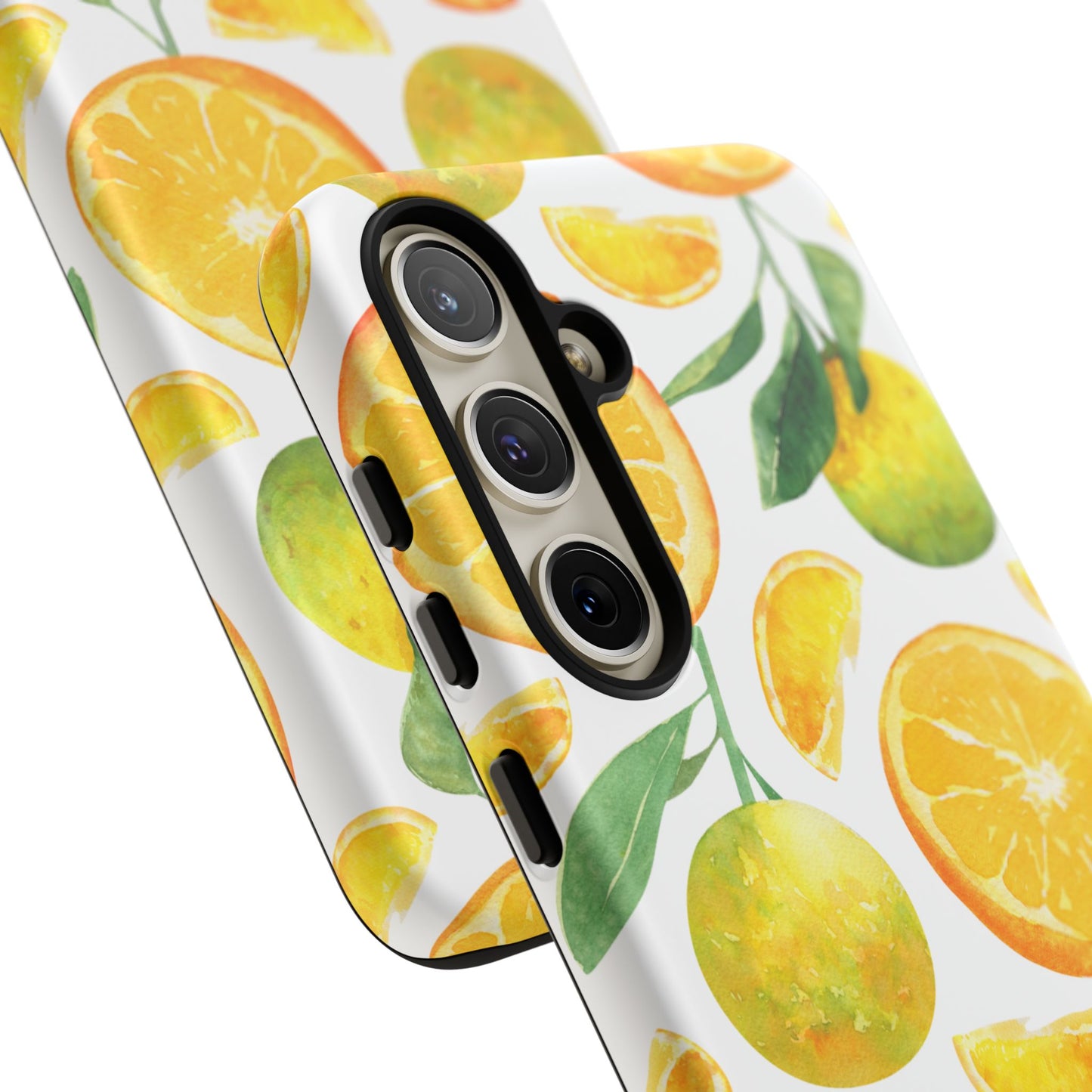 Sunny Citrus Grove Tough Samsung Galaxy Case – Watercolor Orange Design, Dual-Layer Protection