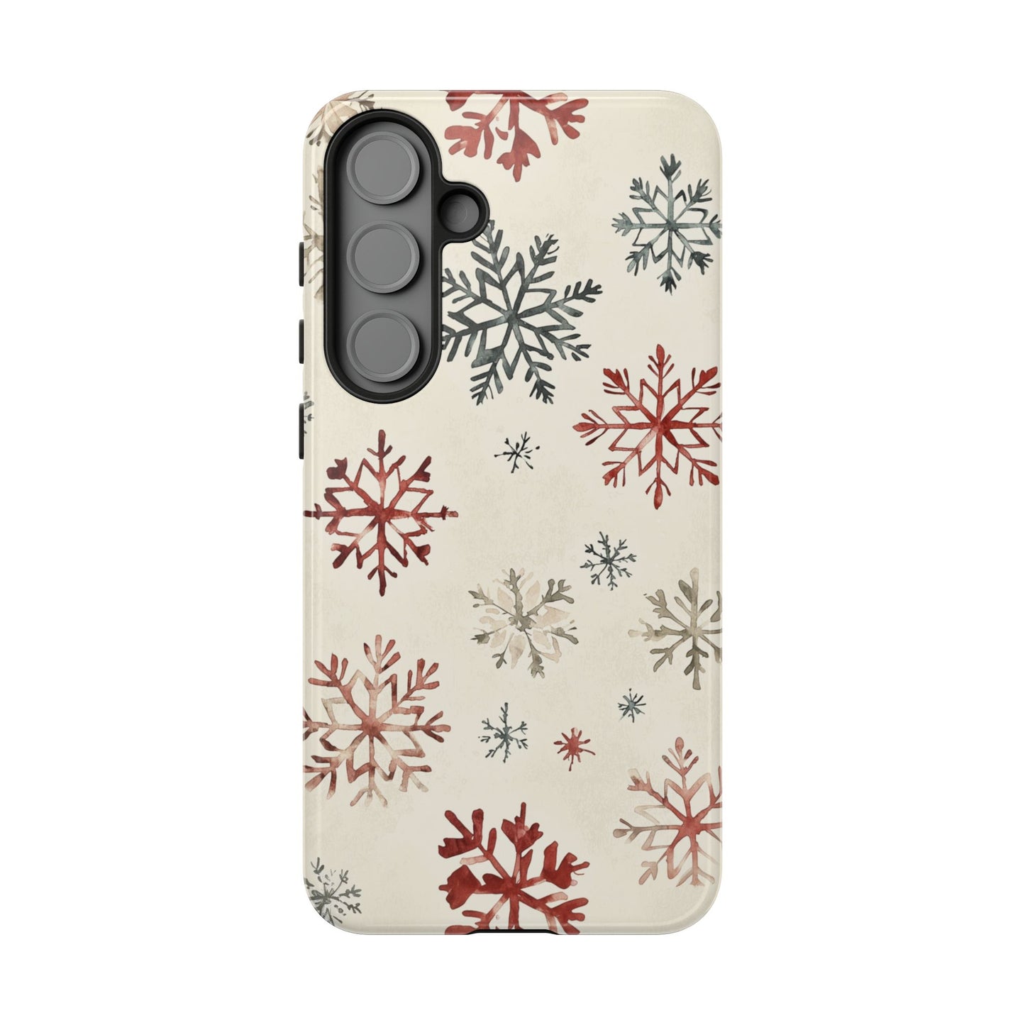 Vintage Red and Gray Snowflake Pattern – Samsung Galaxy Series Case