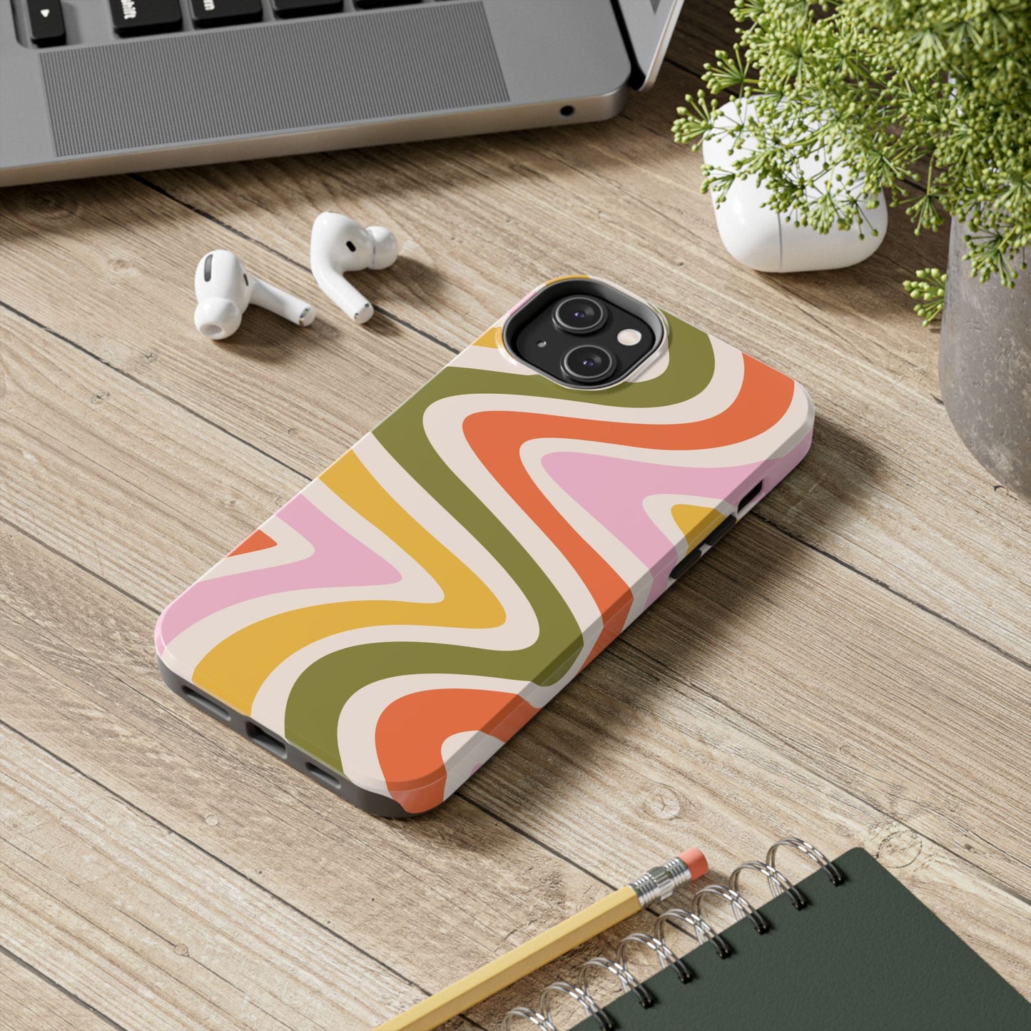 Retro Groove iPhone Case – 70s-Inspired Design with Dual-Layer Protection