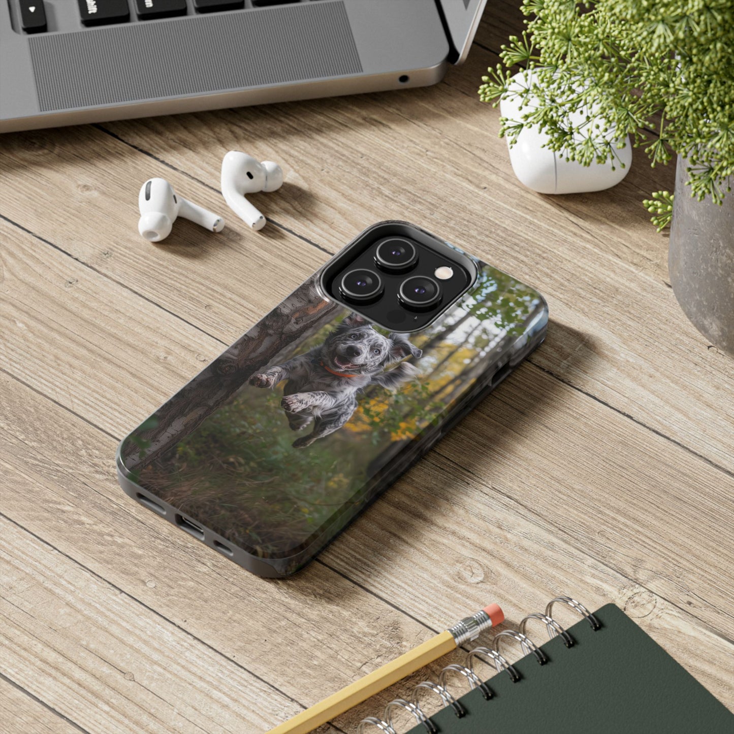 Happy Forest Dog iPhone Case – Nature-Inspired Protective Cover