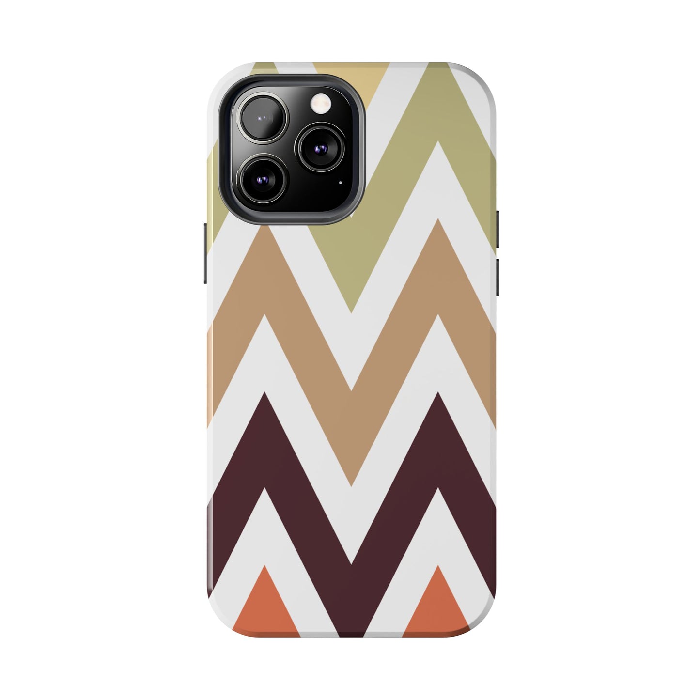 Earthy Chevron iPhone Case – Boho-Inspired Design with Dual-Layer Protection