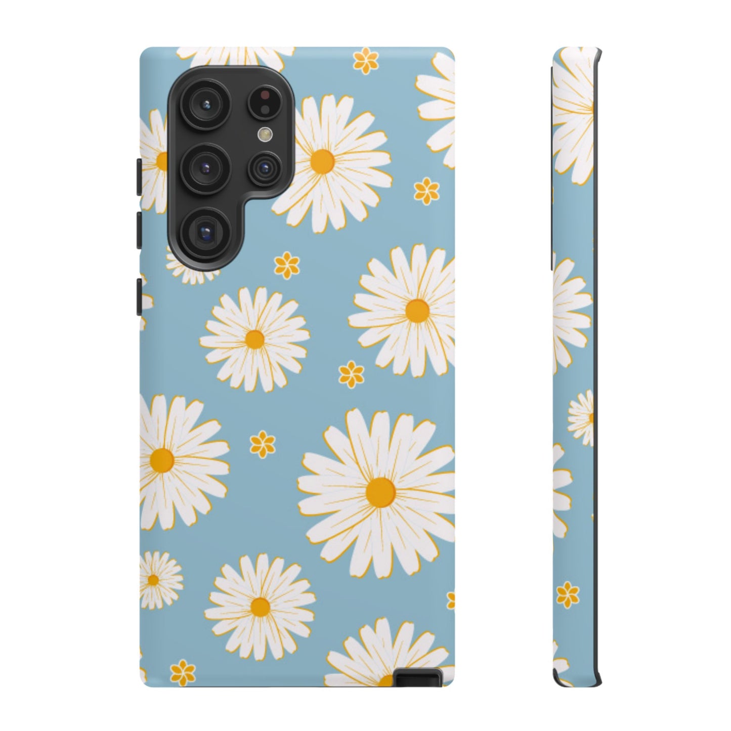 Bright Daisy Samsung Galaxy Case – Light Blue Background, Shockproof and Slim Design